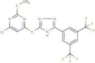 4-chloro-6-({5-[3,5-di(trifluoromethyl)phenyl]-4H-1,2,4-triazol-3-yl}thio)-2-(methylthio)pyrimidine