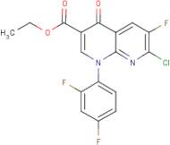 7-Chloro-1-(2,4-difluorophenyl)-6-fluoro-1,4-dihydro-4-oxo-1,8-naphthyridine-3-carboxylic acid ethyl ester