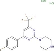 4-(4-Fluorophenyl)-2-(piperazin-1-yl)-6-(trifluoromethyl)pyrimidine dihydrochloride