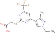 {[4-(1-Ethyl-3-methyl-1H-pyrazol-4-yl)-6-(trifluoromethyl)pyrimidin-2-yl]sulfanyl}acetic acid