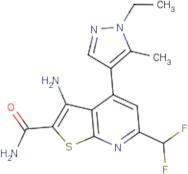 3-Amino-6-(difluoromethyl)-4-(1-ethyl-5-methyl-1H-pyrazol-4-yl)thieno[2,3-b]pyridine-2-carboxamide