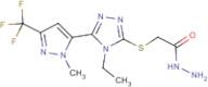 2-({4-Ethyl-5-[1-methyl-3-(trifluoromethyl)-1H-pyrazol-5-yl]-4H-1,2,4-triazol-3-yl}sulfanyl)acetohydrazide