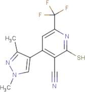 4-(1,3-Dimethyl-1H-pyrazol-4-yl)-2-sulfanyl-6-(trifluoromethyl)pyridine-3-carbonitrile