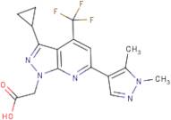 [3-Cyclopropyl-6-(1,5-dimethyl-1H-pyrazol-4-yl)-4-(trifluoromethyl)-1H-pyrazolo[3,4-b]pyridin-1-yl]acetic acid