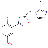 4-Fluoro-3-(5-((2-methyl-1H-imidazol-1-yl)methyl)-1,2,4-oxadiazol-3-yl)benzaldehyde