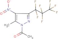 1-Acetyl-3(5)-(heptafluoropropyl)-5(3)-methyl-4-nitropyrazole