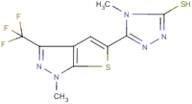 4-Methyl-5-[1-methyl-3-(trifluoromethyl)-1H-thieno[2,3-c]pyrazol-5-yl]-4H-1,2,4-triazole-3-thiol