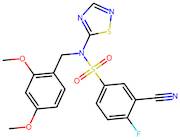 3-Cyano-N-(2,4-dimethoxybenzyl)-4-fluoro-N-(1,2,4-thiadiazol-5-yl)benzenesulfonamide