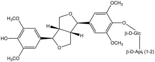 (-)-Syringaresinol 4-(2''-apiosylglucoside)