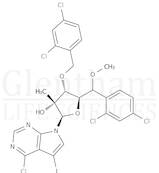 7-[3,5-Bis-O-[(-2,4-dichlorophenyl)methyl]-2-C-methyl-b-D-ribofuranosyl]-4-chloro-5-iodo-7H-pyrrol…