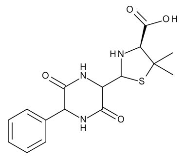 (4S)-2-(3,6-Dioxo-5-phenylpiperazin-2-yl)-5,5-dimethylthiazolidine-4-carboxylic Acid (Diketopipera…