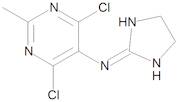 4,6-Dichloro-N-(imidazolidin-2-ylidene)-2-methylpyrimidin-5-amine (6-Chloromoxonidine)