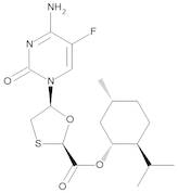 Emtricitabine L-Menthyl Ester ((2R,5S)-5-(4-Amino-5-fluoro-2-oxo-1(2H)-pyrimidinyl)-1,3-oxathiolane-2-carboxylic Acid (1R,2S,5R)-5-Methyl-2-(1-methylethyl)cyclohexyl Ester)