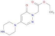 1(6H)-Pyridazineacetic acid, 6-oxo-4-(1-piperazinyl)-, ethyl ester