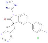 2H-Indol-2-one, 5-(3-chloro-4-fluorophenyl)-1,3-dihydro-3-methyl-3-(5-pyrimidinylmethyl)-1-(1H-1,2,4-triazol-5-yl)-