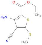 2-Thiophenecarboxylic acid, 3-amino-4-cyano-5-(methylthio)-, ethyl ester