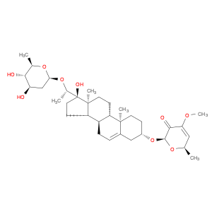 2H-Pyran-3(6H)-one, 2-[[(3β,20S)-20-[(2,6-dideoxy-β-D-arabino-hexopyranosyl)oxy]-17-hydroxypregn-5-en-3-yl]oxy]-4-methoxy-6-methyl-, (2R,6R)-