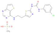 Urea, N-(3-chlorophenyl)-N'-[5-[2-(thieno[3,2-d]pyrimidin-4-ylamino)ethyl]-2-thiazolyl]-, methanesulfonate (1:1)