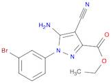 1H-Pyrazole-3-carboxylic acid, 5-amino-1-(3-bromophenyl)-4-cyano-, ethyl ester