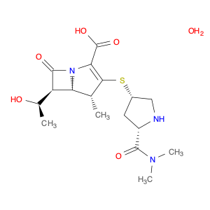 1-Azabicyclo[3.2.0]hept-2-ene-2-carboxylic acid, 3-[[(3S,5S)-5-[(dimethylamino)carbonyl]-3-pyrrolidinyl]thio]-6-[(1R)-1-hydroxyethyl]-4-methyl-7-oxo-, hydrate (1:3), (4R,5S,6S)-