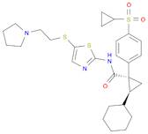 Cyclopropanecarboxamide, 2-cyclohexyl-1-[4-(cyclopropylsulfonyl)phenyl]-N-[5-[[2-(1-pyrrolidinyl)ethyl]thio]-2-thiazolyl]-, (1R,2S)-