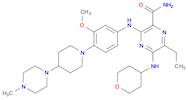 2-Pyrazinecarboxamide, 6-ethyl-3-[[3-methoxy-4-[4-(4-methyl-1-piperazinyl)-1-piperidinyl]phenyl]amino]-5-[(tetrahydro-2H-pyran-4-yl)amino]-
