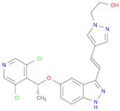 1H-Pyrazole-1-ethanol, 4-[(1E)-2-[5-[(1R)-1-(3,5-dichloro-4-pyridinyl)ethoxy]-1H-indazol-3-yl]ethenyl]-