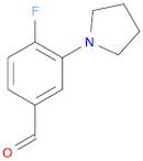 Benzaldehyde, 4-fluoro-3-(1-pyrrolidinyl)-