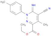 3-Pyridazinecarboxylic acid, 5-cyano-1,6-dihydro-6-imino-4-methyl-1-(4-methylphenyl)-, ethyl ester