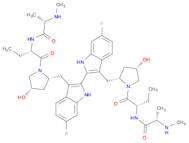 Propanamide, N,N'-[(6,6'-difluoro[2,2'-bi-1H-indole]-3,3'-diyl)bis[methylene[(2R,4S)-4-hydroxy-2,1-pyrrolidinediyl][(1S)-1-ethyl-2-oxo-2,1-ethanediyl]]]bis[2-(methylamino)-, (2S,2'S)-