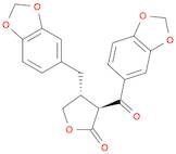 2(3H)-Furanone, 3-(1,3-benzodioxol-5-ylcarbonyl)-4-(1,3-benzodioxol-5-ylmethyl)dihydro-, (3S,4R)-