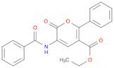 2H-Pyran-5-carboxylic acid, 3-(benzoylamino)-2-oxo-6-phenyl-, ethyl ester