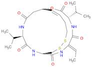 Cyclo[(2Z)-2-amino-2-butenoyl-L-valyl-(3S,4E)-3-hydroxy-7-mercapto-4-heptenoyl-D-valyl-D-cysteinyl], cyclic (3→5)-disulfide