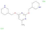 Pyrimidine, 4-methyl-2,6-bis(3-piperidinylmethoxy)-, hydrochloride (1:2)