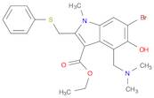 1H-Indole-3-carboxylic acid, 6-bromo-4-[(dimethylamino)methyl]-5-hydroxy-1-methyl-2-[(phenylthio)methyl]-, ethyl ester