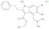 1H-Indole-3-carboxylic acid, 6-bromo-4-[(dimethylamino)methyl]-5-hydroxy-1-methyl-2-[(phenylthio)methyl]-, ethyl ester, hydrochloride (1:1)