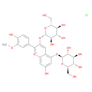 1-Benzopyrylium, 3,5-bis(β-D-glucopyranosyloxy)-7-hydroxy-2-(4-hydroxy-3-methoxyphenyl)-, chloride (1:1)