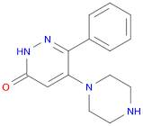 3(2H)-Pyridazinone, 6-phenyl-5-(1-piperazinyl)-