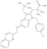 1H-Indole-2-propanoic acid, 1-[(4-chlorophenyl)methyl]-3-[(1,1-dimethylethyl)thio]-α,α-dimethyl-5-(2-quinolinylmethoxy)-