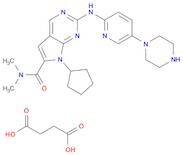 Butanedioic acid, compd. with 7-cyclopentyl-N,N-dimethyl-2-[[5-(1-piperazinyl)-2-pyridinyl]amino]-7H-pyrrolo[2,3-d]pyrimidine-6-carboxamide (1:1)