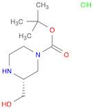 1-Piperazinecarboxylic acid, 3-(hydroxymethyl)-, 1,1-dimethylethyl ester, hydrochloride (1:1), (...