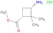 Cyclobutanecarboxylic acid, 3-amino-2,2-dimethyl-, methyl ester, hydrochloride (1:1), (1R,3S)-rel-