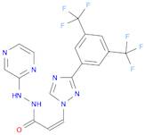 2-Propenoic acid, 3-[3-[3,5-bis(trifluoromethyl)phenyl]-1H-1,2,4-triazol-1-yl]-, 2-(2-pyrazinyl)hydrazide, (2Z)-