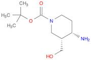 1-Piperidinecarboxylic acid, 4-amino-3-(hydroxymethyl)-, 1,1-dimethylethyl ester, (3R,4S)-rel-