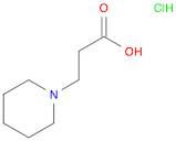 1-Piperidinepropanoic acid, hydrochloride (1:1)