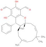 Benzo[b]cycloundeca[e]pyran-2,4-dicarboxaldehyde, 5a,6,9,10,13,14,14a,15-octahydro-1,3-dihydroxy-5a,9,9,12-tetramethyl-15-phenyl-, (5aR,7E,11E,14aS,15R)-rel-
