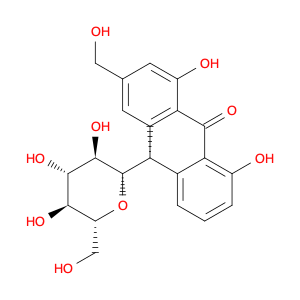 9(10H)-Anthracenone, 10-β-D-glucopyranosyl-1,8-dihydroxy-3-(hydroxymethyl)-, (10S)-