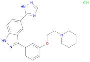 1H-Indazole, 3-[3-[2-(1-piperidinyl)ethoxy]phenyl]-5-(1H-1,2,4-triazol-5-yl)-, hydrochloride (1:1)