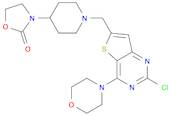 2-Oxazolidinone, 3-[1-[[2-chloro-4-(4-morpholinyl)thieno[3,2-d]pyrimidin-6-yl]methyl]-4-piperidi...