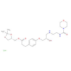 Benzenepropanoic acid, 4-[(2S)-2-hydroxy-3-[[2-[(4-morpholinylcarbonyl)amino]ethyl]amino]propoxy]-, [(4S)-2,2-dimethyl-1,3-dioxolan-4-yl]methyl ester, hydrochloride (1:1)